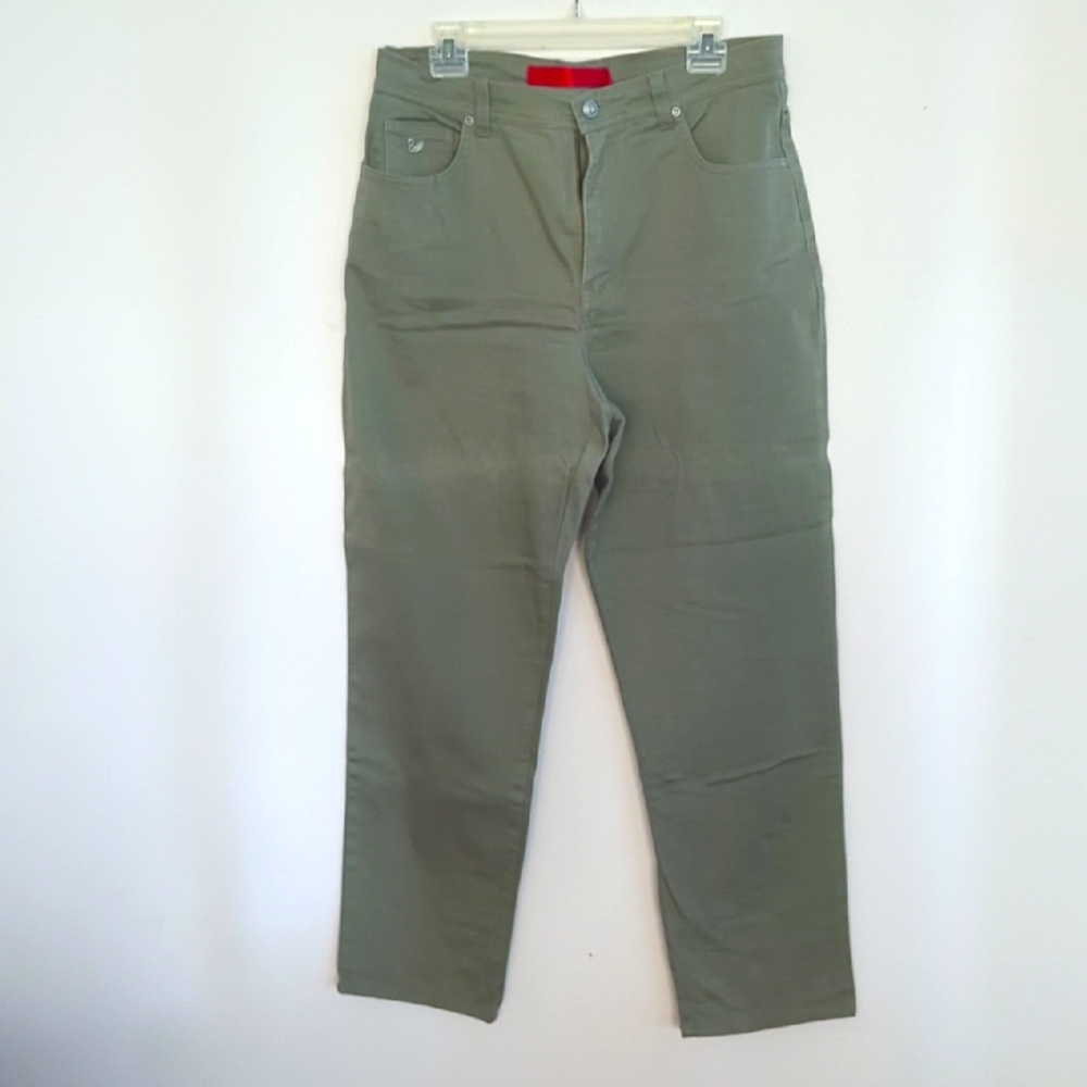 Gloria Vanderbilt Green Straight-Leg Pants